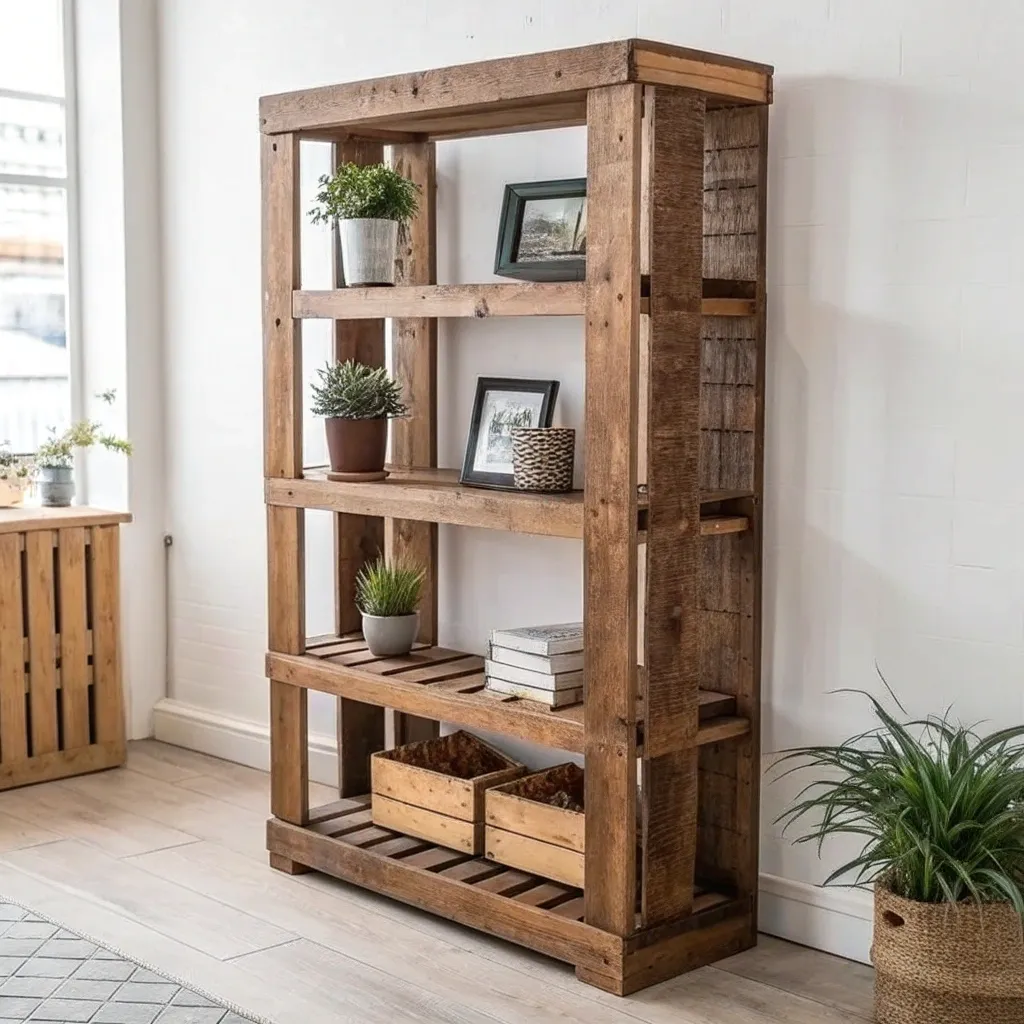 Modern shelving unit from pallets