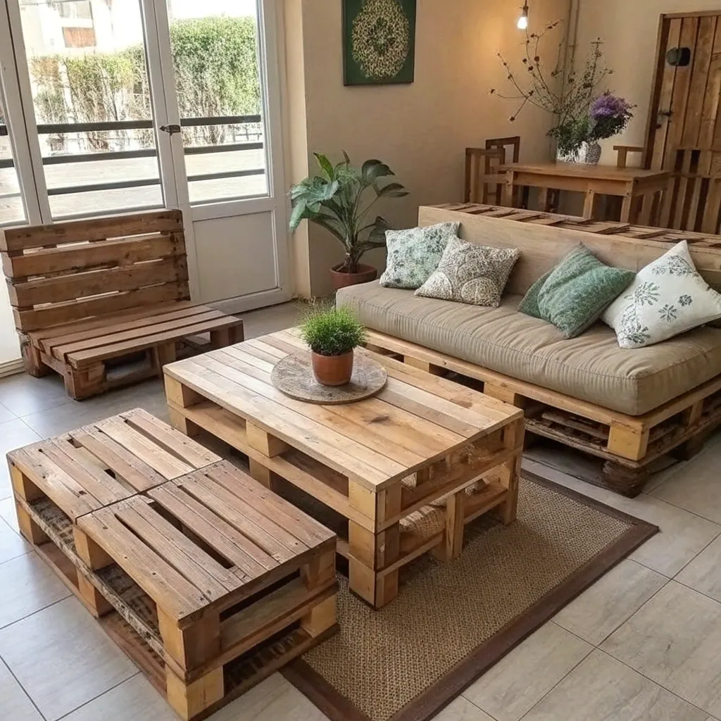 Pallet furniture showcase